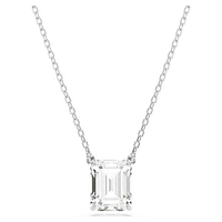 Stilla pendant, Octagon cut, White, Rhodium plated by SWAROVSKI