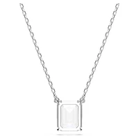 Stilla pendant, Octagon cut, White, Rhodium plated by SWAROVSKI