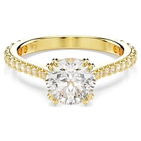 Stilla ring, Set (2), Round cut, White, Gold-tone plated by SWAROVSKI