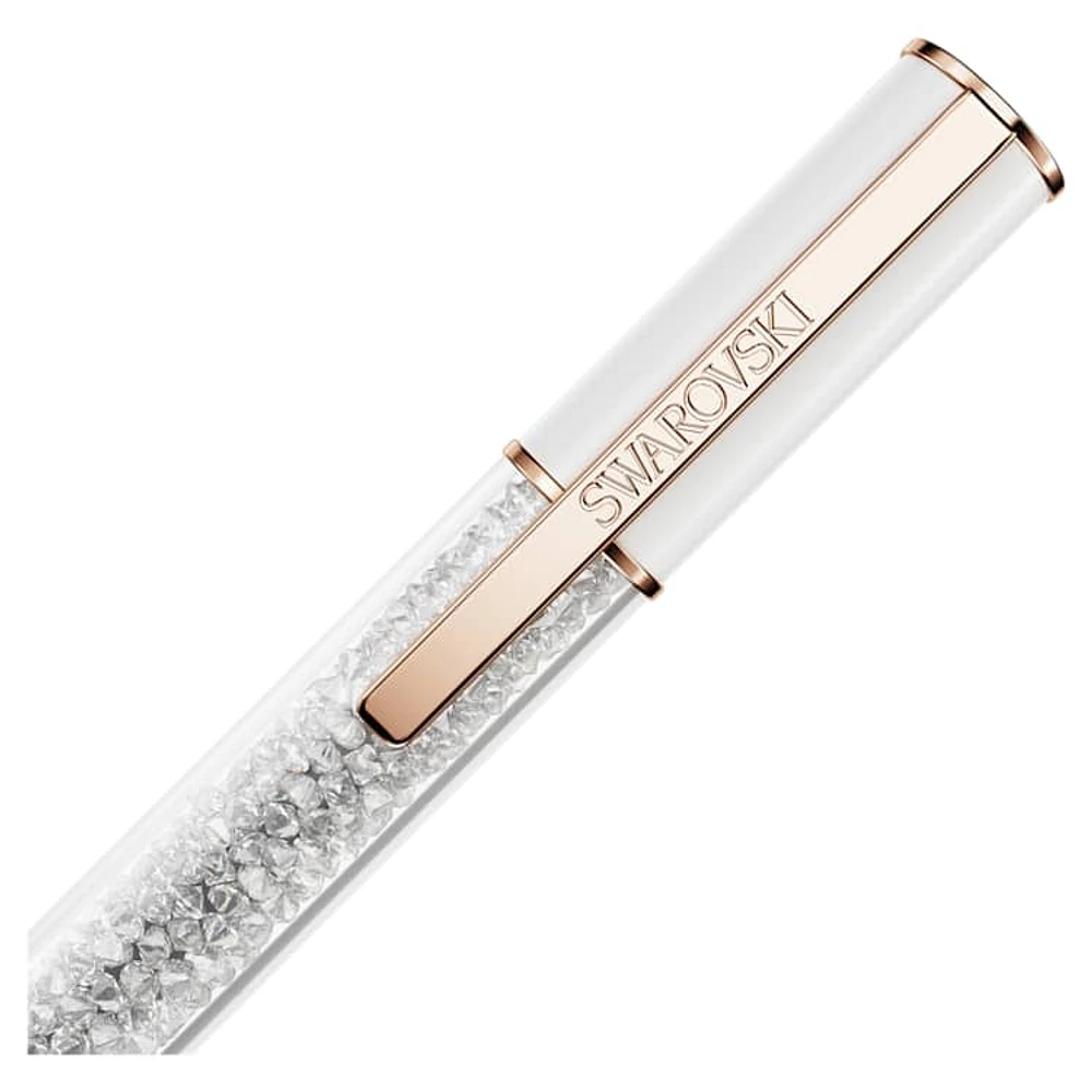 Crystalline Lustre ballpoint pen, White, Rose gold-tone plated by SWAROVSKI