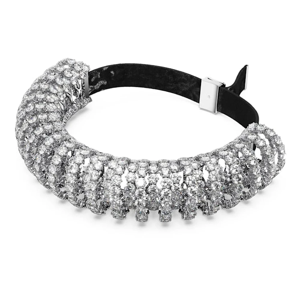 Constella choker, Round cut, White, Rhodium plated by SWAROVSKI