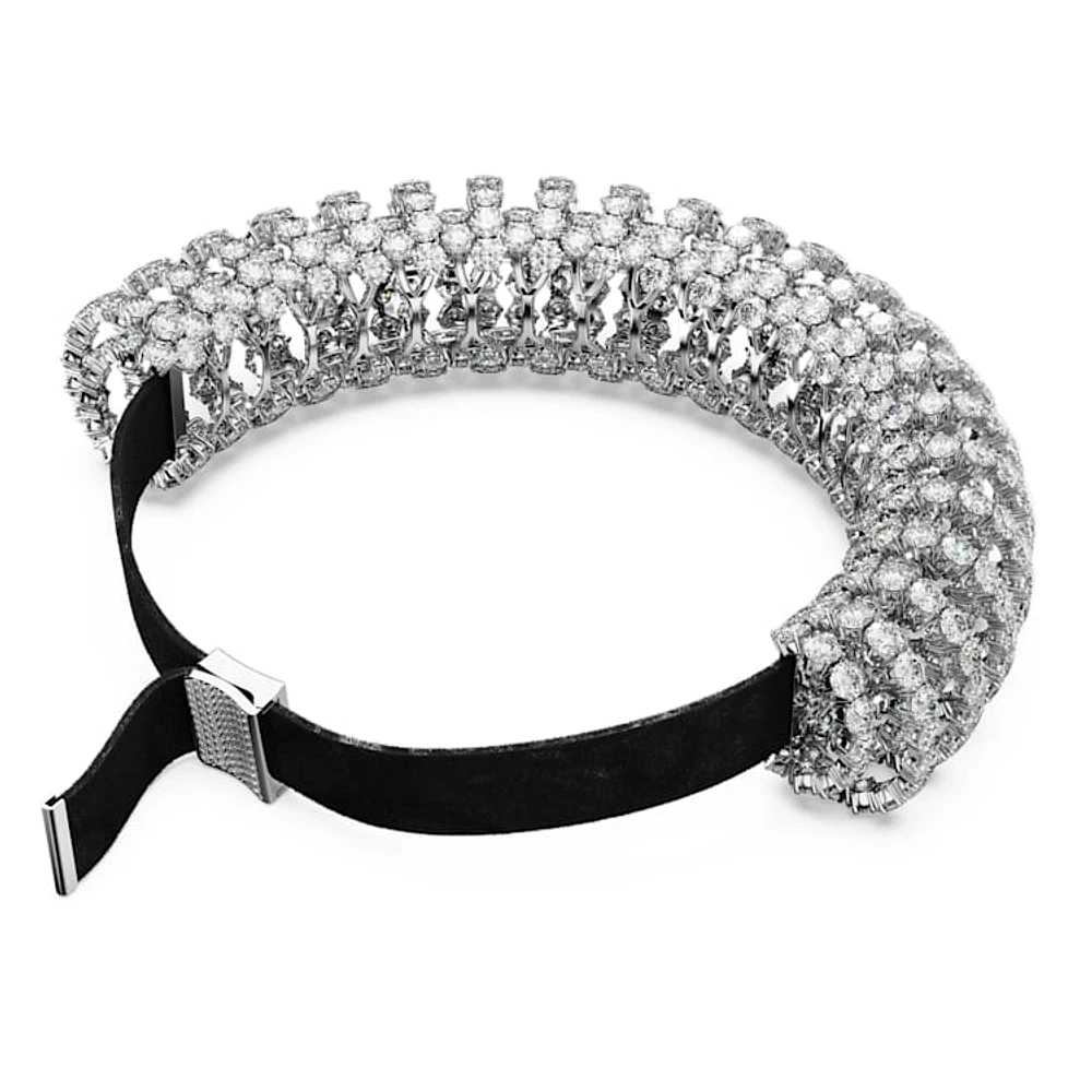 Constella choker, Round cut, White, Rhodium plated by SWAROVSKI