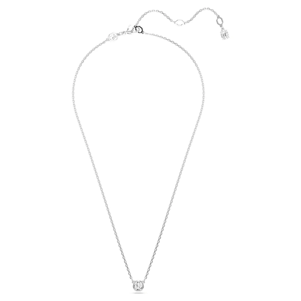 Imber pendant, Round cut, White, Rhodium plated by SWAROVSKI