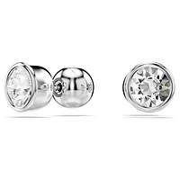 Imber stud earrings, Round cut, White, Rhodium plated by SWAROVSKI