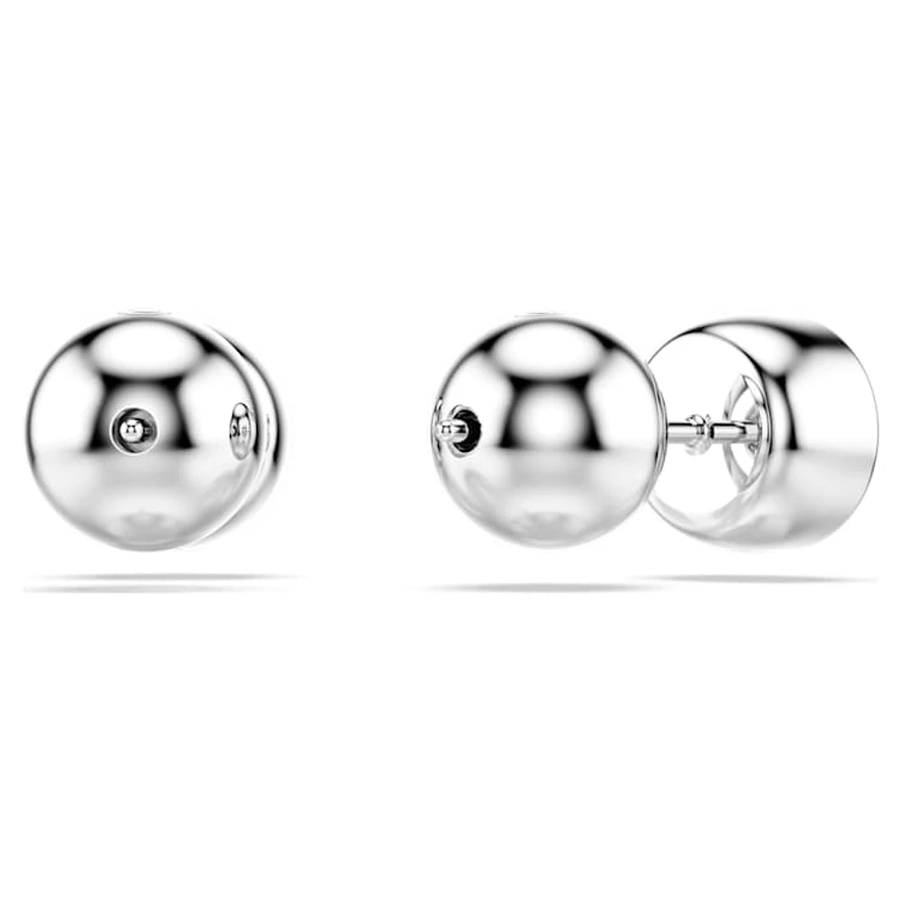 Imber stud earrings, Round cut, White, Rhodium plated by SWAROVSKI