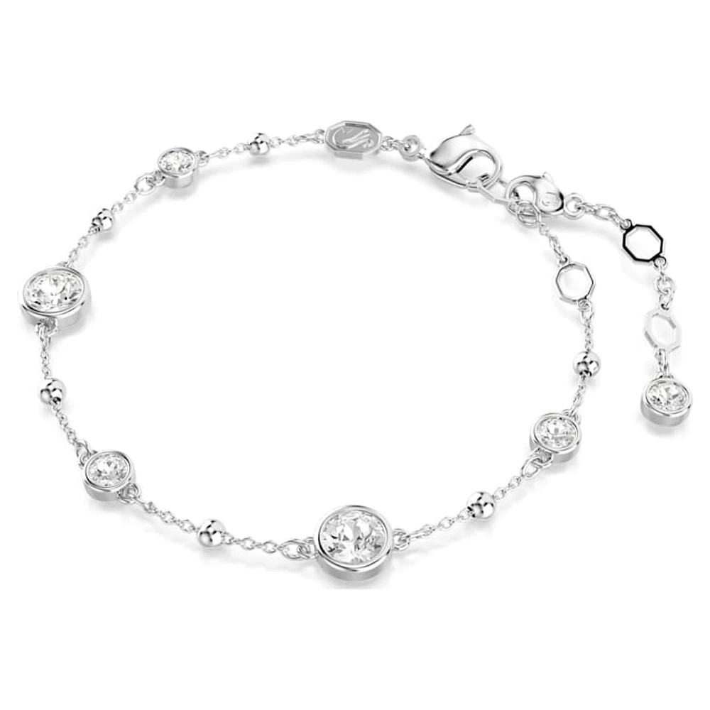 Imber bracelet, Round cut, White, Rhodium plated by SWAROVSKI