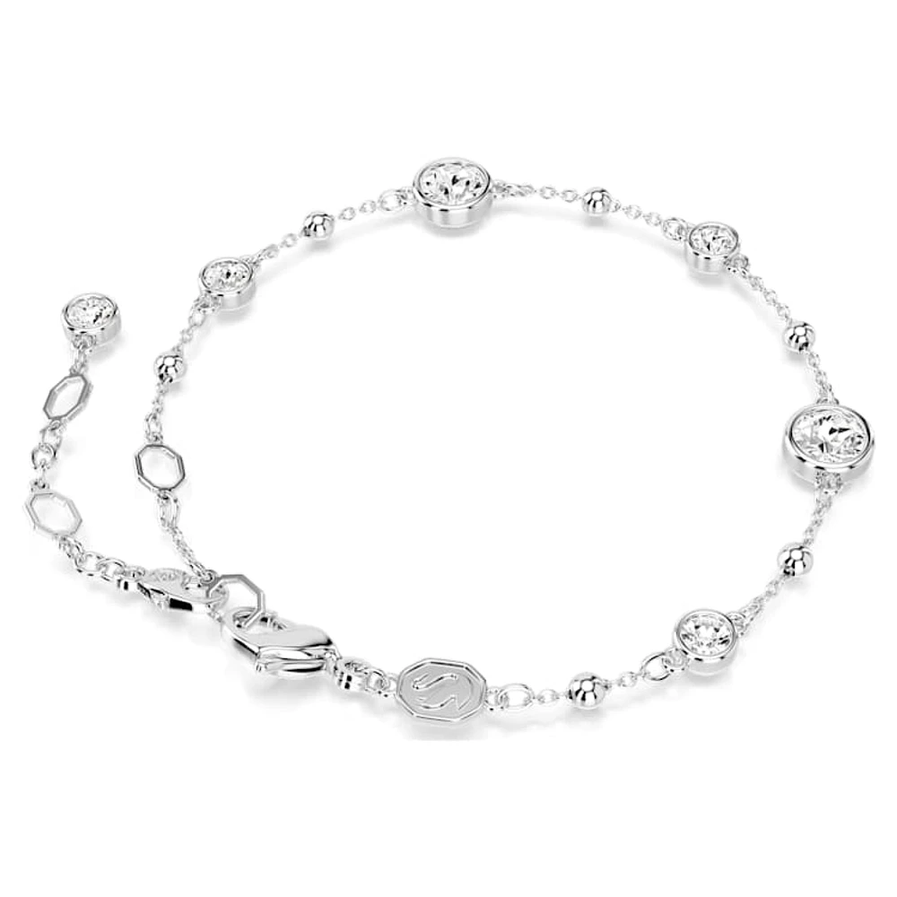 Imber bracelet, Round cut, White, Rhodium plated by SWAROVSKI