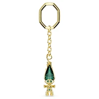 Good Luck Trolls key ring, Troll, Green, Gold-tone plated by SWAROVSKI