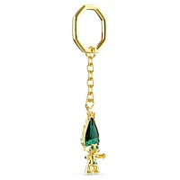 Good Luck Trolls key ring, Troll, Green, Gold-tone plated by SWAROVSKI