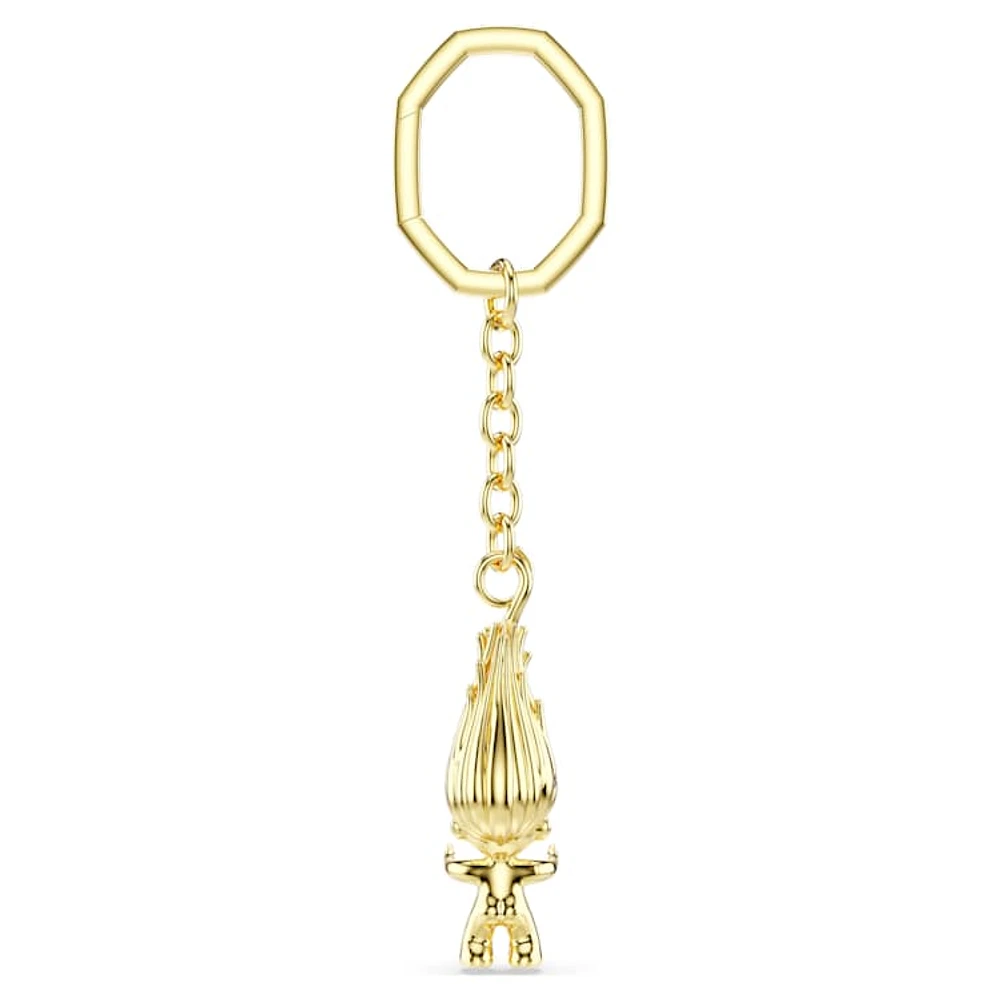 Good Luck Trolls key ring, Troll, Green, Gold-tone plated by SWAROVSKI