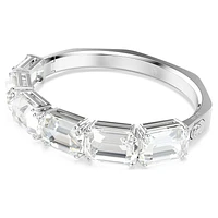 Millenia bangle, Octagon cut, White, Rhodium plated by SWAROVSKI