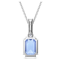 Millenia pendant, Octagon cut, Blue, Rhodium plated by SWAROVSKI