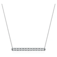 Eternity bar pendant, Lab-grown diamonds 0.5 ct tw, Round cut, 14K white gold by SWAROVSKI