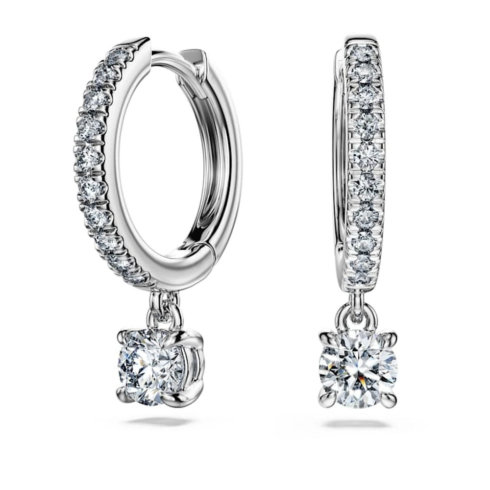 Eternity drop earrings, Lab-grown diamonds ct tw, Round cut