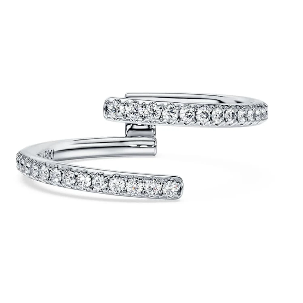 Eternity open band ring, Lab-grown diamonds 0.2 ct tw, Round cut, 14K white gold by SWAROVSKI