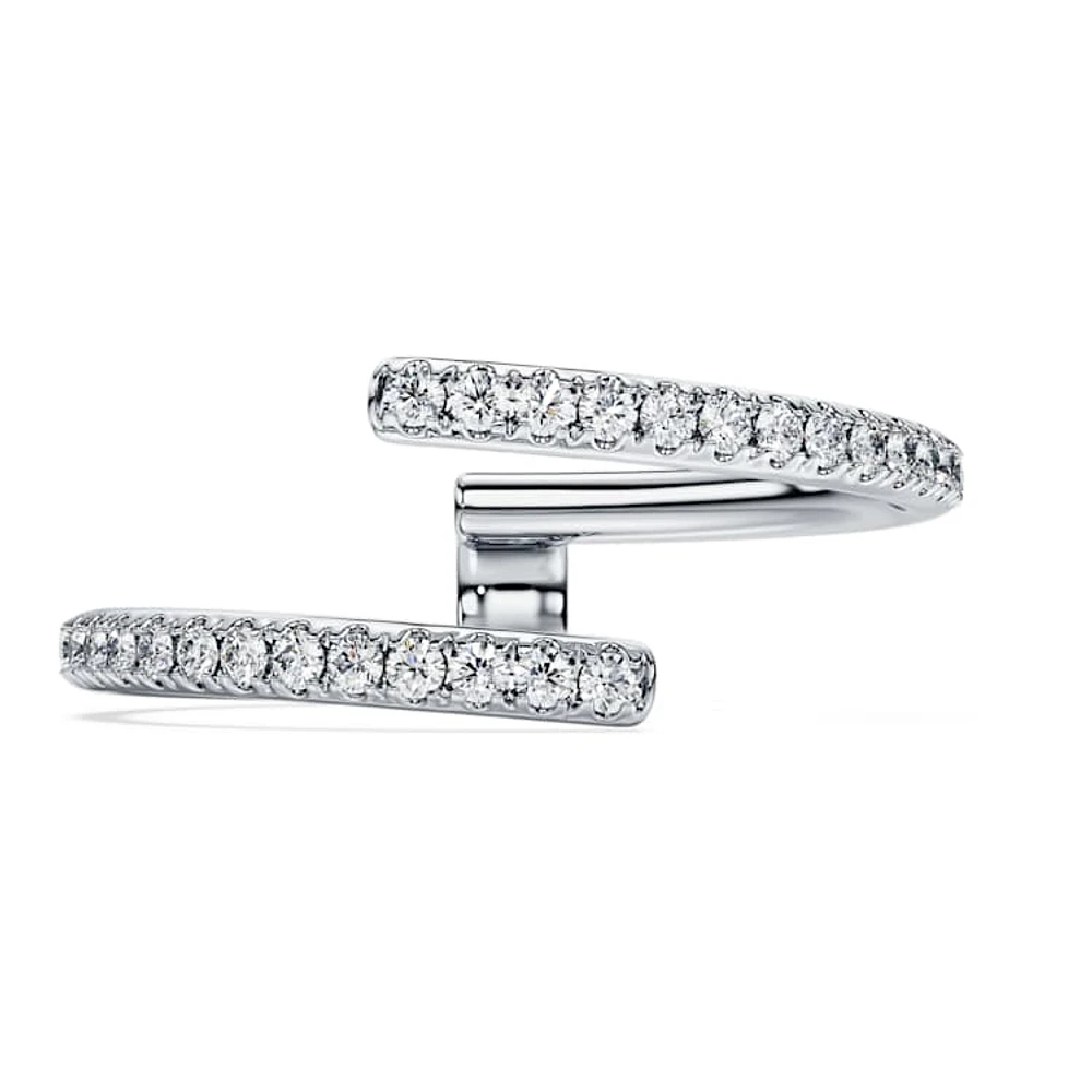 Eternity open band ring, Lab-grown diamonds 0.2 ct tw, Round cut, 14K white gold by SWAROVSKI