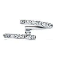 Eternity open band ring, Lab-grown diamonds 0.2 ct tw, Round cut, 14K white gold by SWAROVSKI