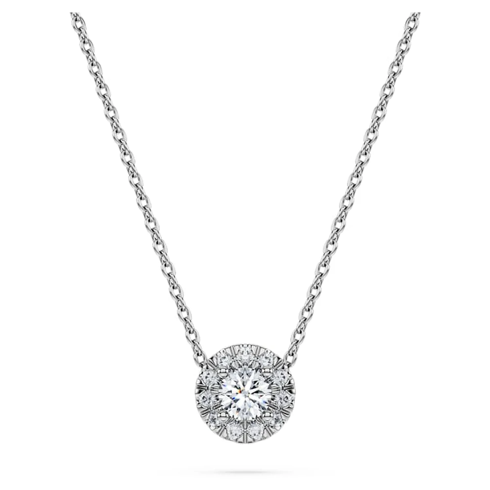 Eternity halo solitaire pendant, Lab-grown diamonds 0.23 ct tw, Round cut, Sterling silver by SWAROVSKI