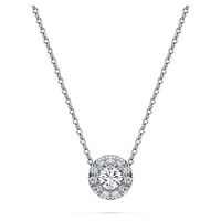 Eternity halo solitaire pendant, Lab-grown diamonds 0.23 ct tw, Round cut, Sterling silver by SWAROVSKI