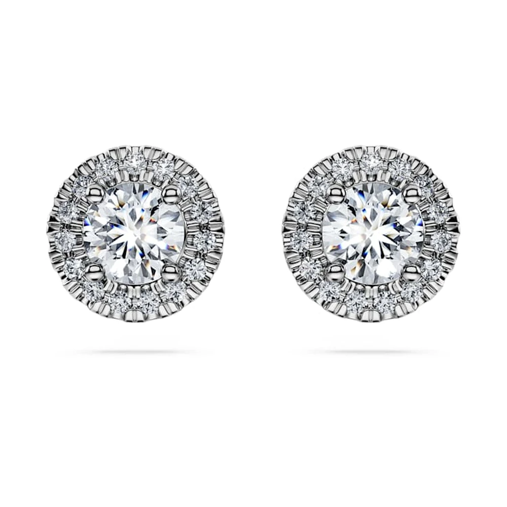 Eternity halo stud earrings, Lab-grown diamonds ct tw, Round cut