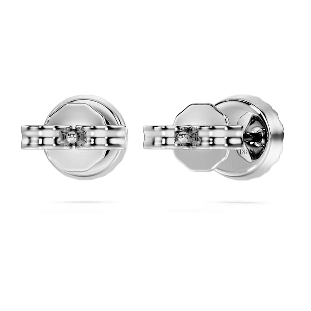 Eternity halo stud earrings, Lab-grown diamonds 0.45 ct tw, Round cut, Sterling silver by SWAROVSKI