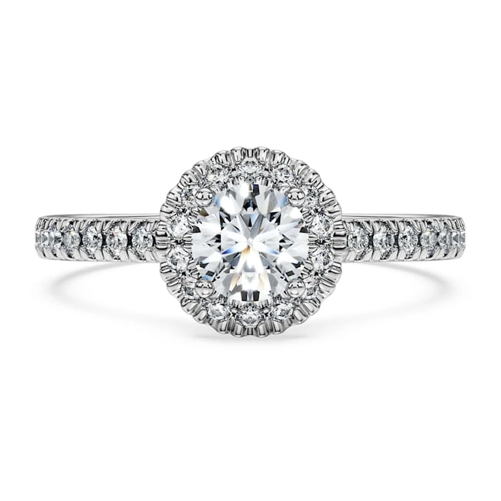 Eternity halo solitaire ring, Lab-grown diamonds ct tw, Round cut