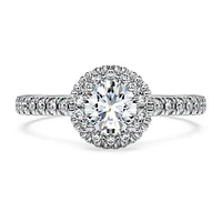 Eternity halo solitaire ring, Lab-grown diamonds ct tw, Round cut