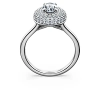 Eternity halo solitaire ring, Lab-grown diamonds 1.5 ct tw, Mixed cuts, 14K white gold by SWAROVSKI