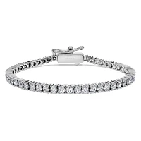 Eternity Tennis bracelet, Lab-grown diamonds 3 ct tw, Round cut, 14K white gold by SWAROVSKI