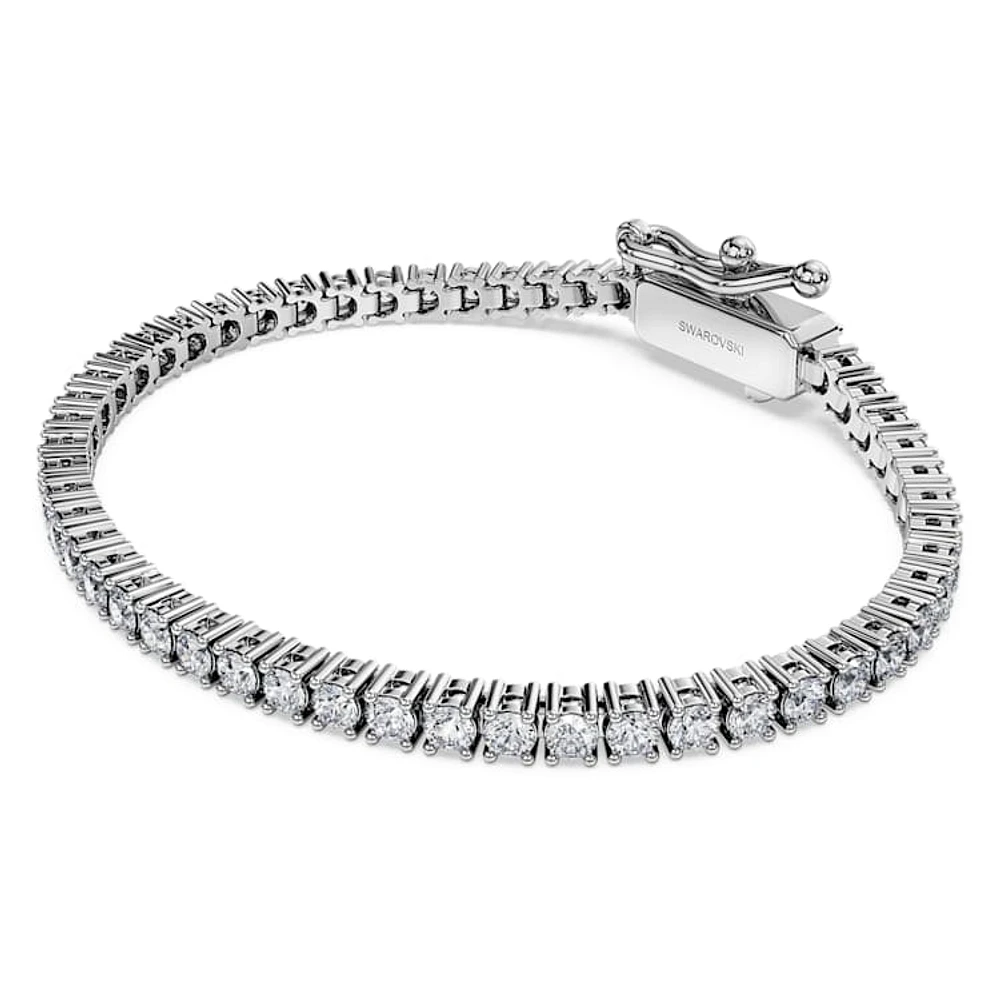 Eternity Tennis bracelet, Lab-grown diamonds 3 ct tw, Round cut, 14K white gold by SWAROVSKI