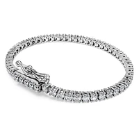 Eternity Tennis bracelet, Lab-grown diamonds 3 ct tw, Round cut, 14K white gold by SWAROVSKI