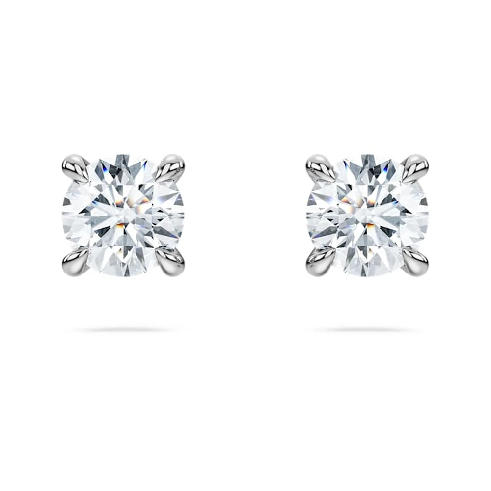 Eternity solitaire stud earrings, Lab-grown diamonds 0.5 ct tw, Round cut, 14K white gold by SWAROVSKI