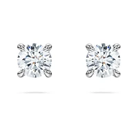 Eternity solitaire stud earrings, Lab-grown diamonds 0.5 ct tw, Round cut, 14K white gold by SWAROVSKI