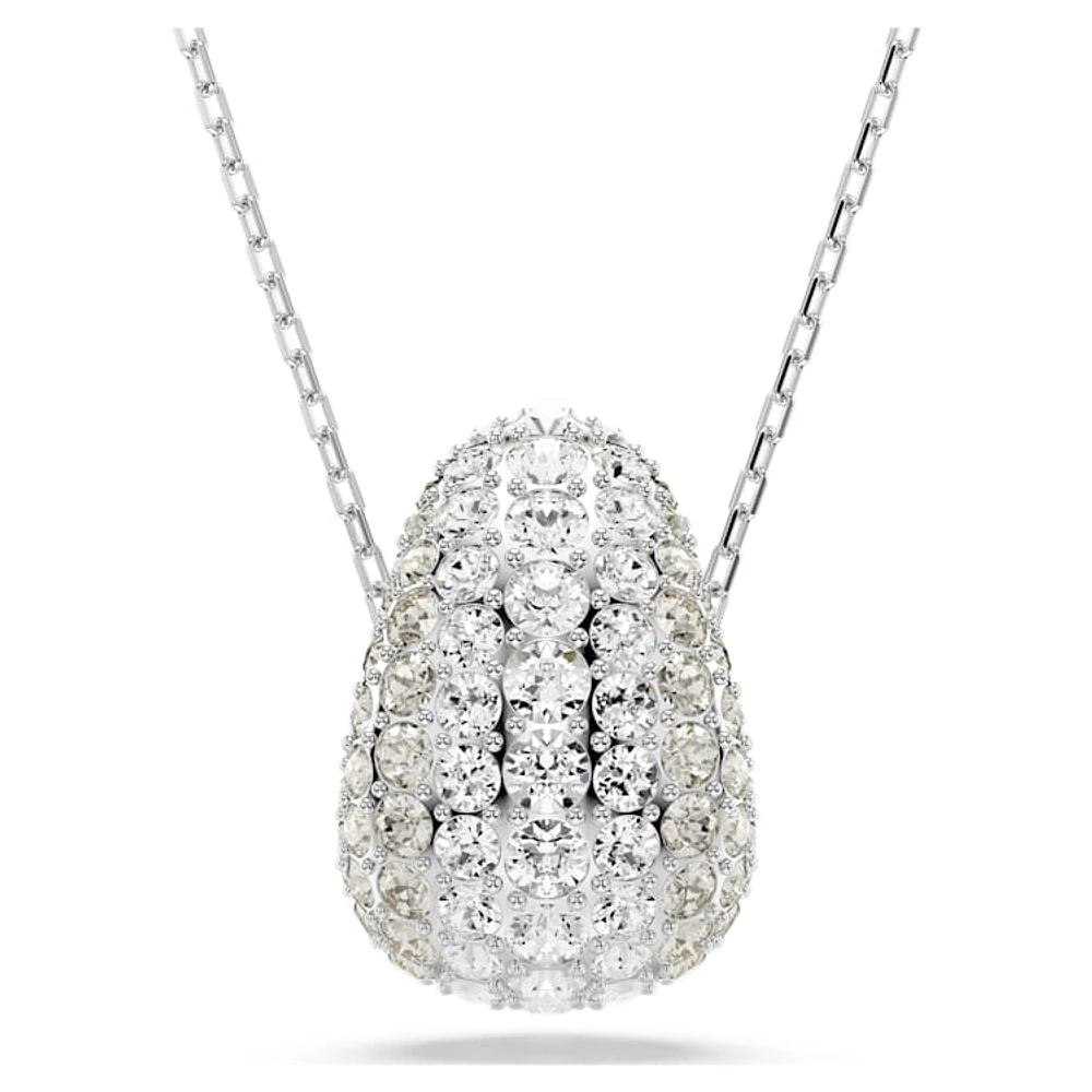 Sublima pendant, Round cut, White, Rhodium plated by SWAROVSKI