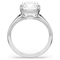 Stilla cocktail ring, Octagon cut, White, Rhodium plated by SWAROVSKI