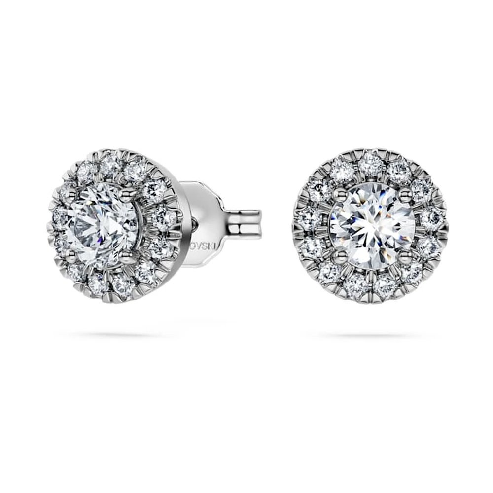 Eternity halo stud earrings, Lab-grown diamonds ct tw, Round cut