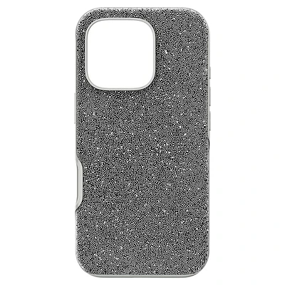 High smartphone case, iPhone® 16 Pro, Silver Tone by SWAROVSKI