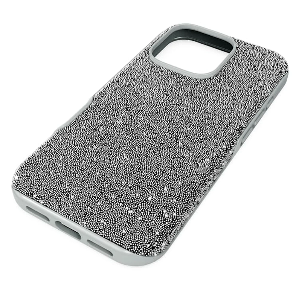 High smartphone case, iPhone® 16 Pro, Silver Tone by SWAROVSKI