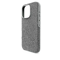 High smartphone case, iPhone® 16 Pro, Silver Tone by SWAROVSKI