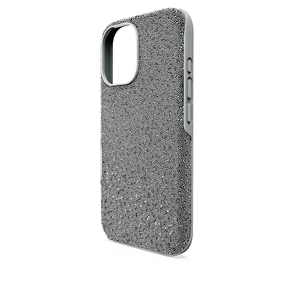 High smartphone case, iPhone® 16, Silver Tone by SWAROVSKI