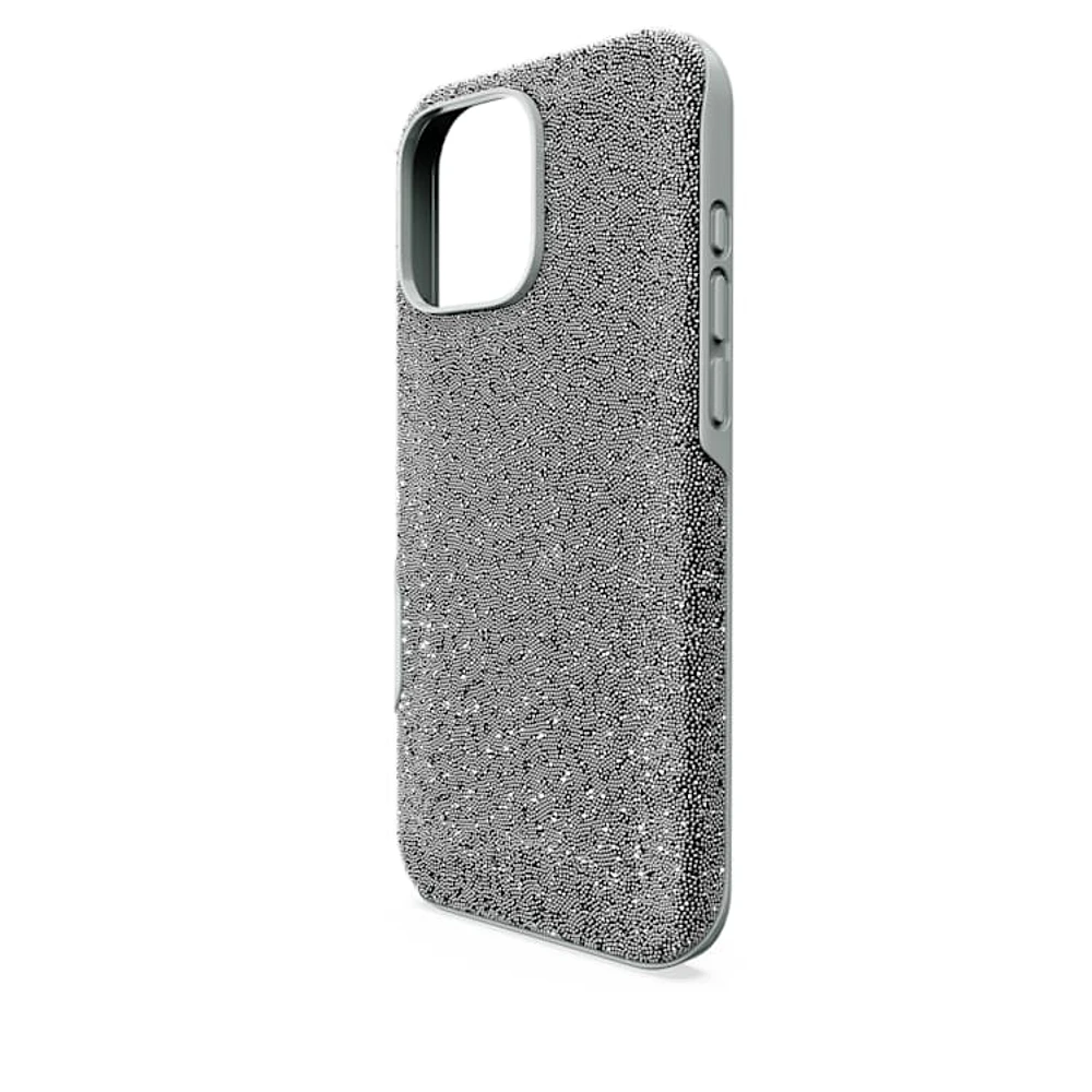 High smartphone case, iPhone® 16 Pro Max, Silver Tone by SWAROVSKI