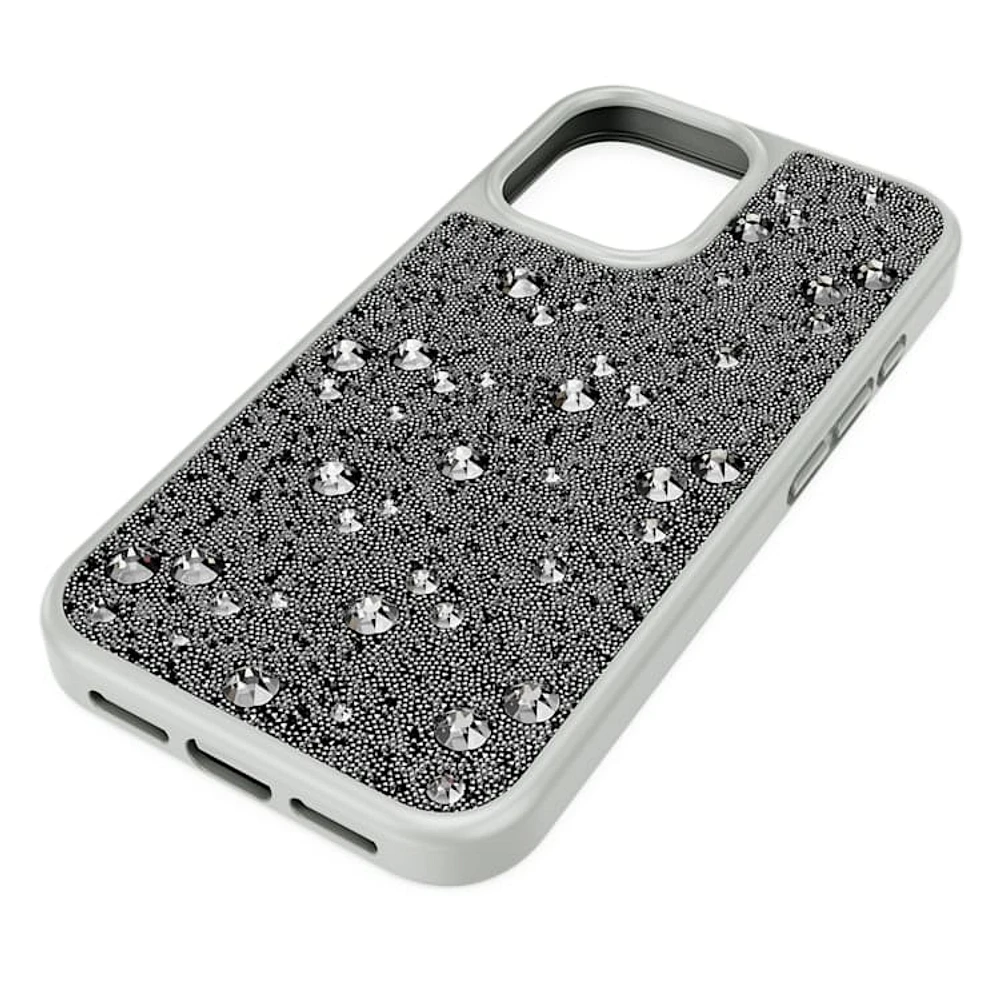 High smartphone case, Scattered design, iPhone® 16, Silver Tone by SWAROVSKI