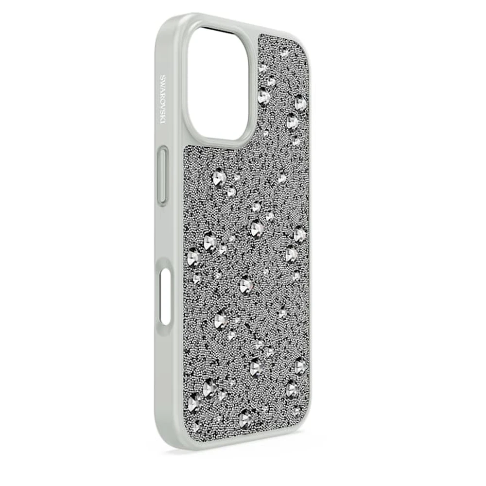 High smartphone case, Scattered design, iPhone® 16, Silver Tone by SWAROVSKI