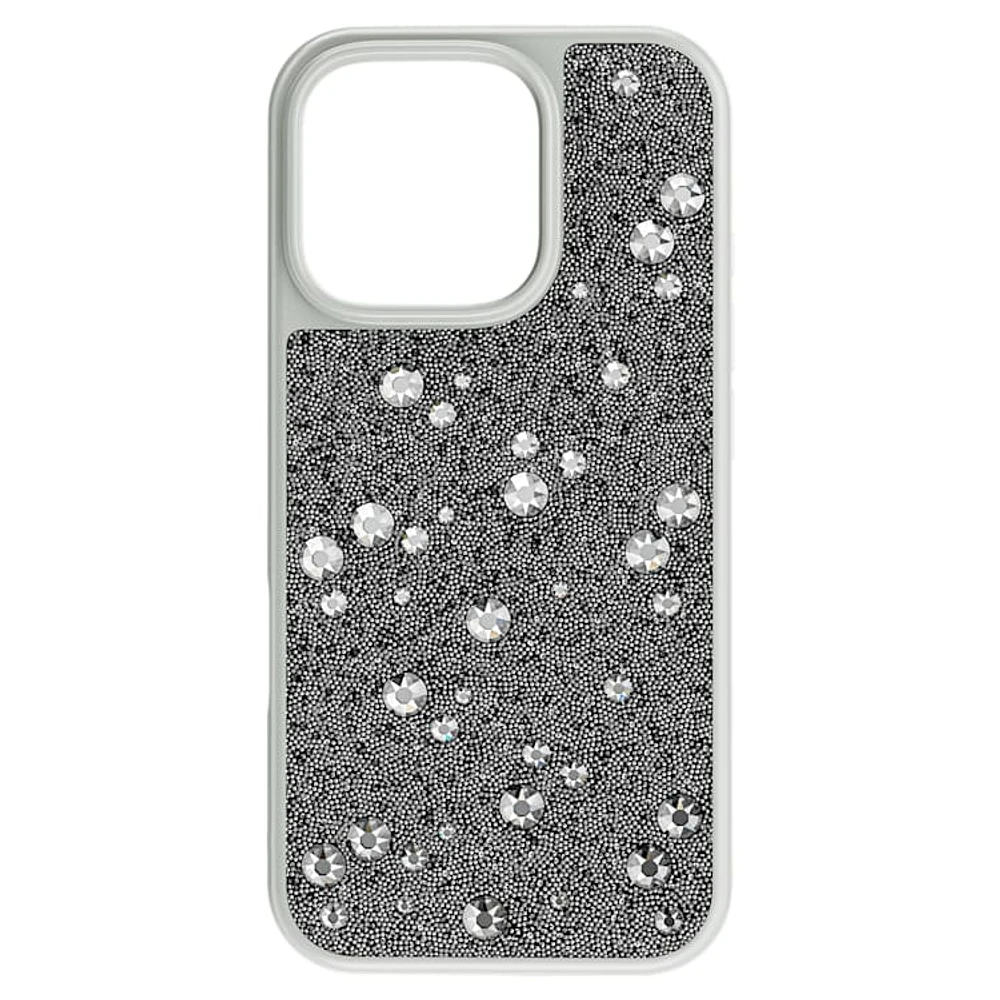 High smartphone case, Scattered design, iPhone® 16 Pro, Silver Tone by SWAROVSKI