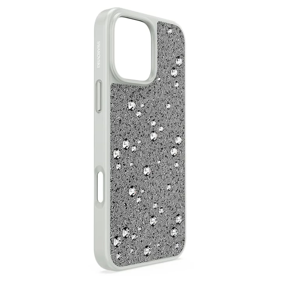 High smartphone case, Scattered design, iPhone® 16 Pro Max, Silver Tone by SWAROVSKI