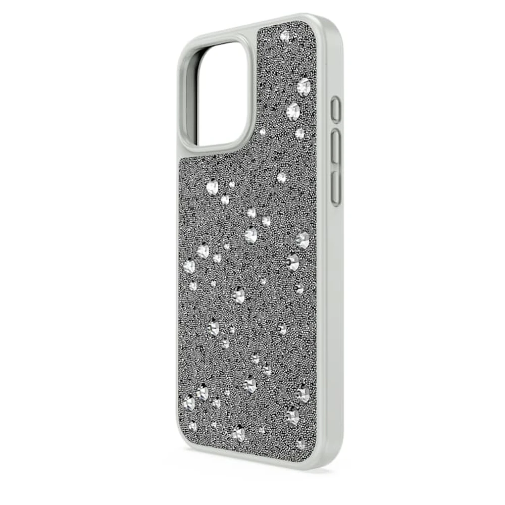 High smartphone case, Scattered design, iPhone® 16 Pro Max, Silver Tone by SWAROVSKI