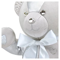 Build-A-Bear Birthstone Bear collectible, Featuring Swarovski® crystals, Teddy bear, April, Silver tone by SWAROVSKI