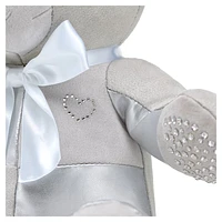 Build-A-Bear Birthstone Bear collectible, Featuring Swarovski® crystals, Teddy bear, April, Silver tone by SWAROVSKI