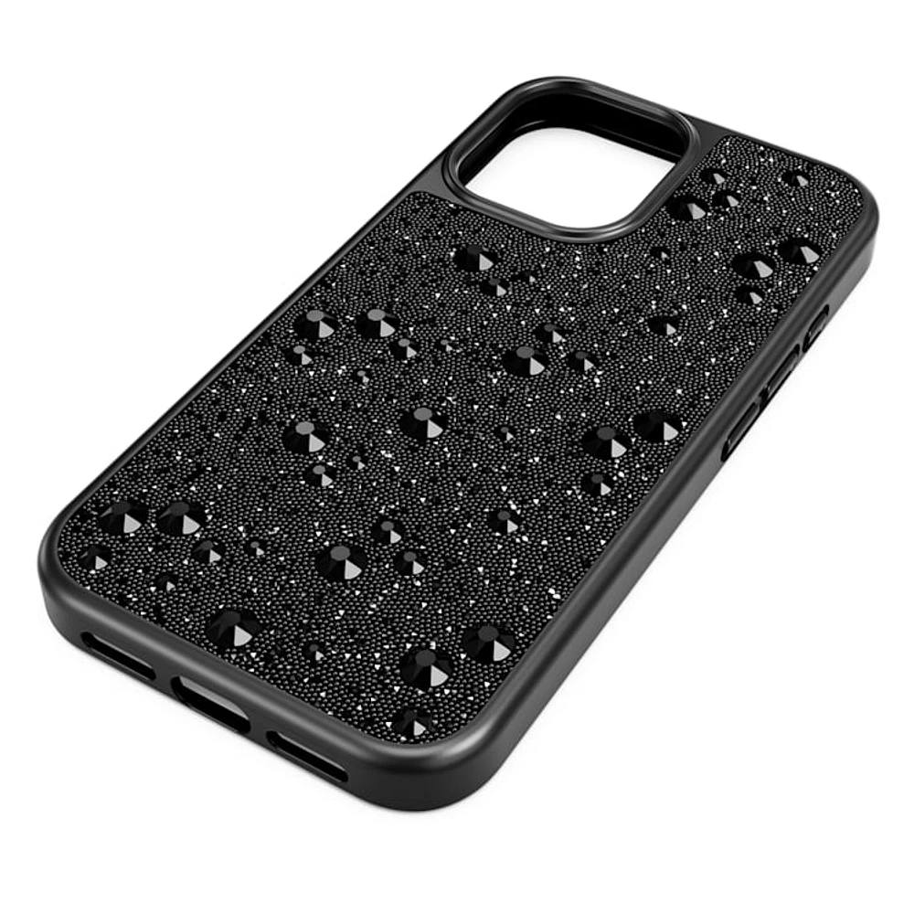 High smartphone case, Scattered design, iPhone® 16, Black by SWAROVSKI