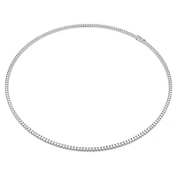 Eternity Tennis necklace, Lab-grown diamonds 7 ct tw, Round cut, 14K white gold by SWAROVSKI